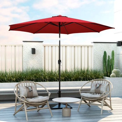 Parasol de terrasse de 3 m – Manivelle, inclinaison par bouton-poussoir, 8 baleines