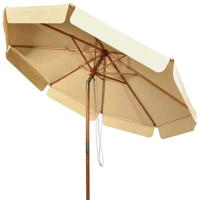 3m tilting parasol made of waterproof polyester fabric patio umbrella with UV protection beige