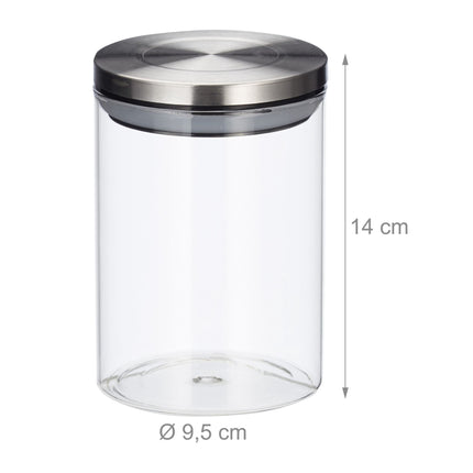 Lot de 3 bocaux en verre de 600 ml avec couvercles