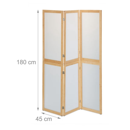 3-teiliger Paravent mit Bambusrahmen