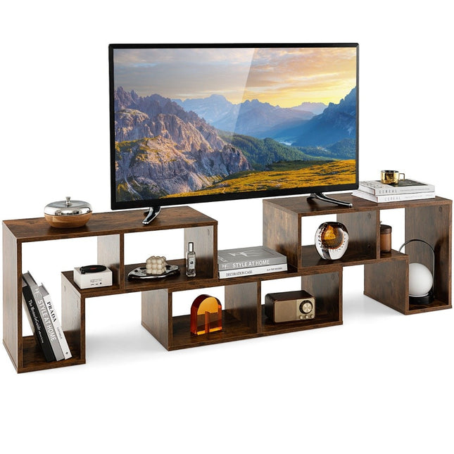 Meuble TV en bois en 3 parties pour téléviseurs jusqu'à 65" Meuble TV librement combinable marron
