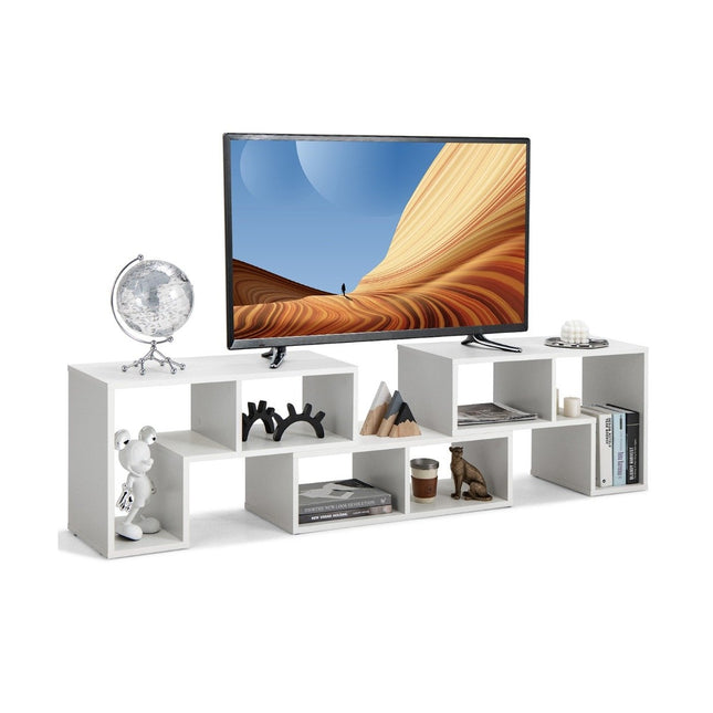 Meuble TV en bois en 3 parties pour téléviseurs jusqu'à 65" Meuble TV librement combinable blanc
