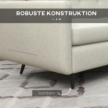 3-seat sofa with armrests & side pocket, upholstered