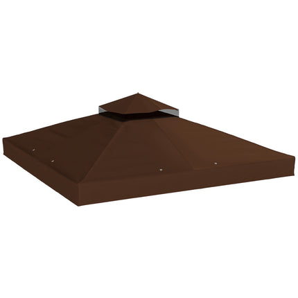 Toile de remplacement pour gazebo 3x3m, couleur café, protection UPF30+, drainage de l'eau