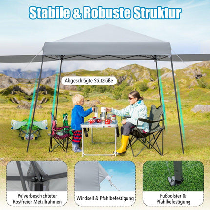 Tente à auvent pop-up instantané 3x3m, avec auvents, pare-soleil d'extérieur, gris