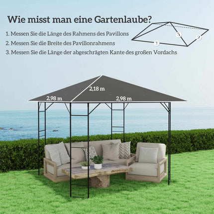 Toile de remplacement pour pavillon 3x3m, hydrofuge, UPF30+