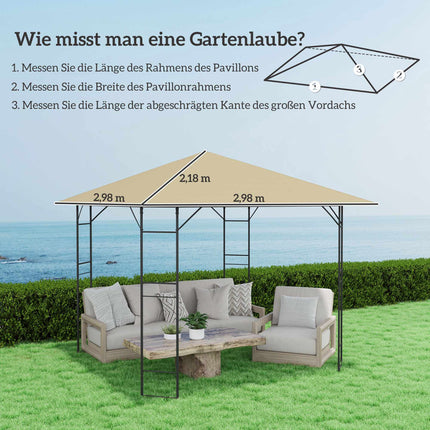 Toiture de remplacement pour pavillon 3x3m, résistante à l'eau, UPF30+