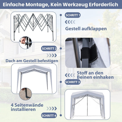 Tonnelle pliante 3 x 3 m, étanche, avec sac et piquets