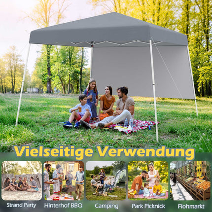 Tonnelle pliante 3 x 3 m, imperméable, protection solaire, grise