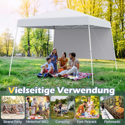 3x3m Pop-Up Pavillon, wasserdicht, UV-Schutz, weiß