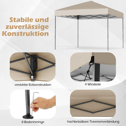 3x3 m Pop-Up Pavillon mit UV50+ Schutz, Weiß