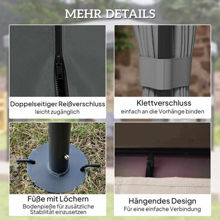 3x3m Wasserdichter Gartenpavillon mit Doppel-Dach