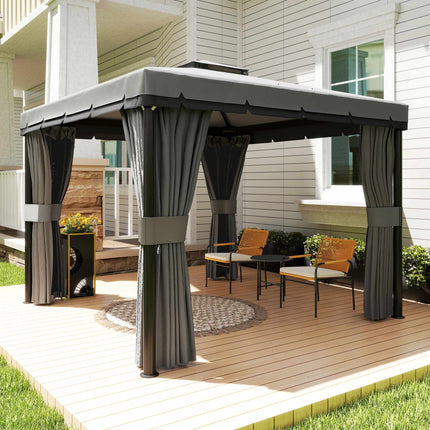 3x3m Wasserdichter Gartenpavillon mit Doppel-Dach