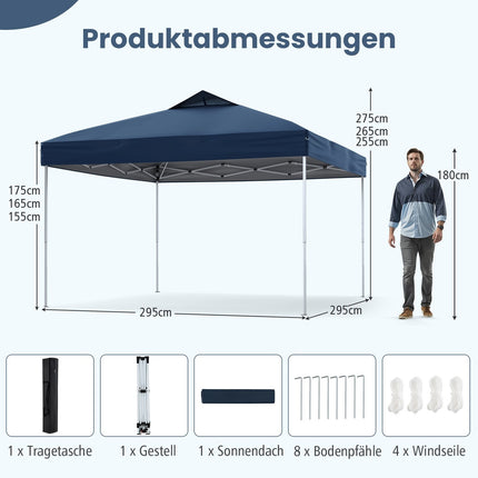 Tonnelle pliante étanche 3 x 3 m, protection UV 50+