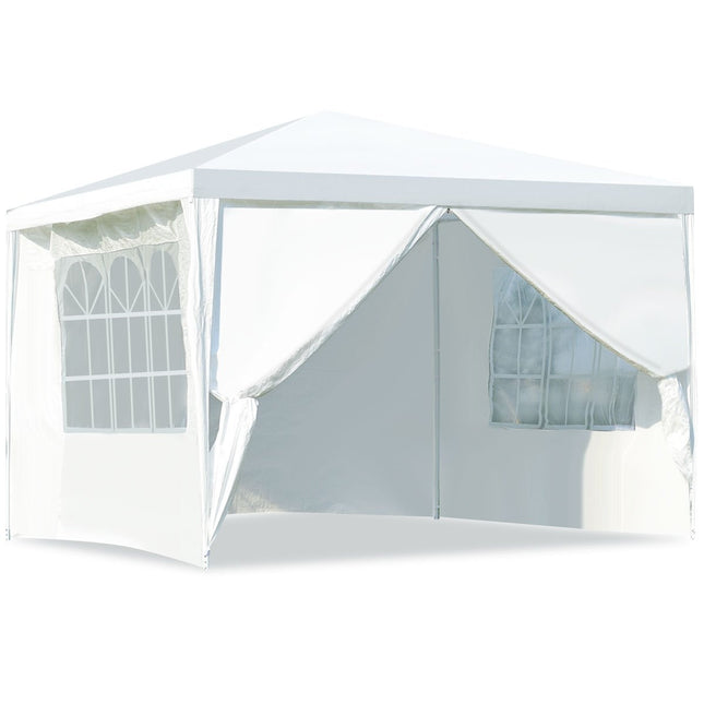 3x3m Gartenzelt mit 4 abnehmbaren Seitenwänden &amp; Fenstern ideal für Hochzeiten