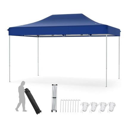 3 x 4,5 m Pop-Up Pavillon mit Rollen & Höhenverstellbar