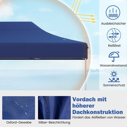 3 x 4,5 m Pop-Up Pavillon mit Rollen & Höhenverstellbar
