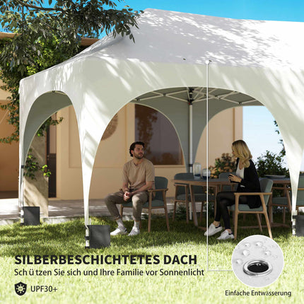 3x6m Pop-Up Pavillon mit Seitenwänden, verstellbarem Dach, Tasche