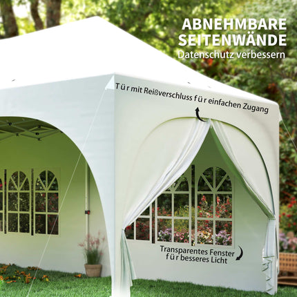 3x6m Pop-Up Pavillon mit Seitenwänden, verstellbarem Dach, Tasche