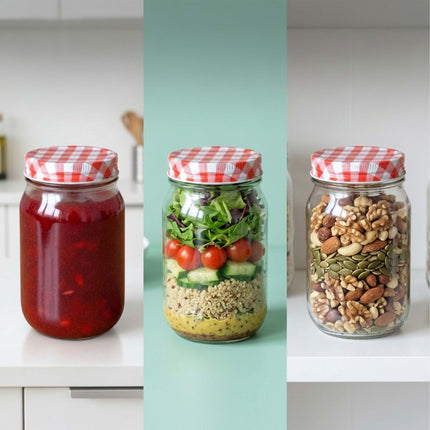 Ensemble de pots à confiture en verre de 400 ml, couvercles à visser hermétiques