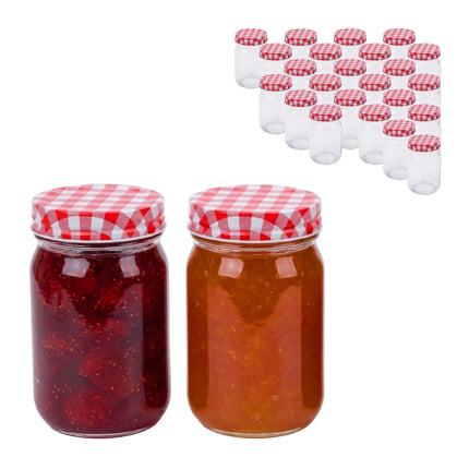 Ensemble de pots à confiture en verre de 400 ml - Couvercles hermétiques à visser