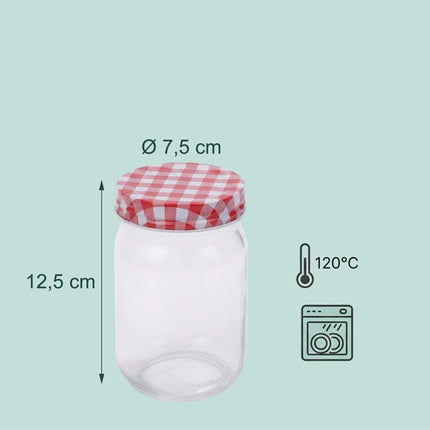 Ensemble de pots à confiture en verre de 400 ml - Couvercles hermétiques à visser