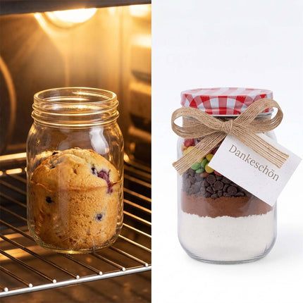 Ensemble de pots à confiture en verre de 400 ml - Couvercles hermétiques à visser