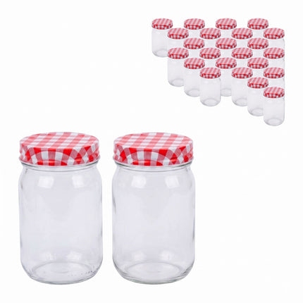 Ensemble de pots à confiture en verre de 400 ml - Couvercles hermétiques à visser