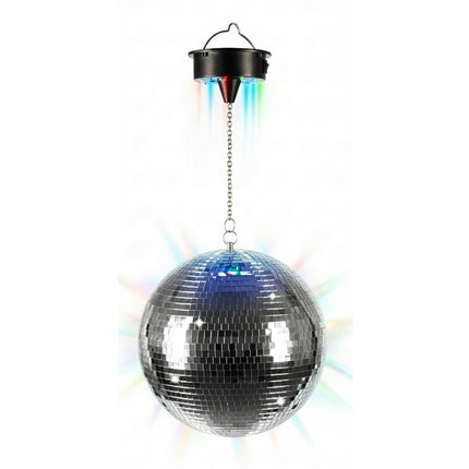 40 cm Discokugel mit Motor und mehrfarbigen LED-Leuchten