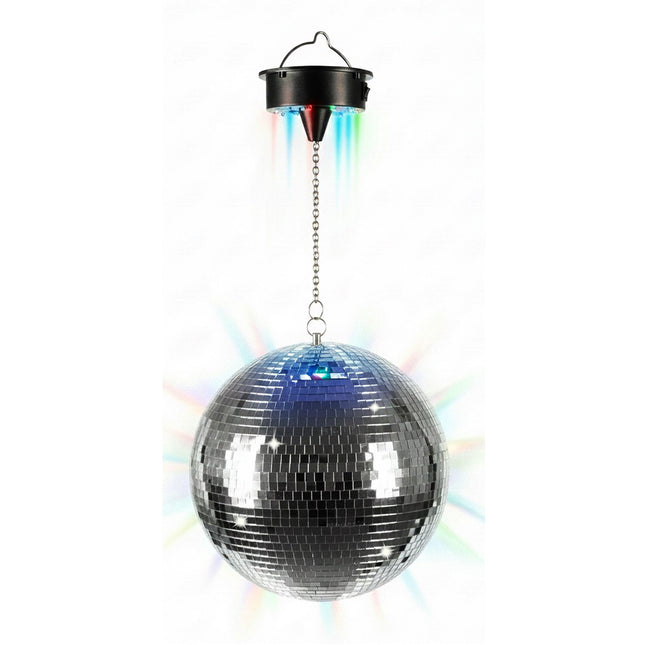 40 cm Discokugel mit Motor und mehrfarbigen LED-Leuchten