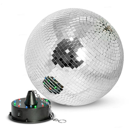 40 cm Discokugel mit Motor und mehrfarbigen LED-Leuchten