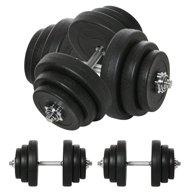40 kg bodenschonendes Hantelset, Stahl - Krafttraining