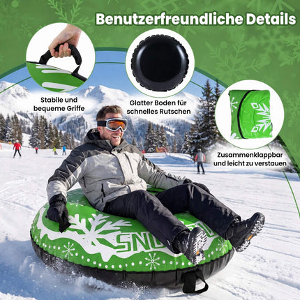 42" (ca. 107 cm) großer, robuster, aufblasbarer Schneereifen mit Abschleppgurt