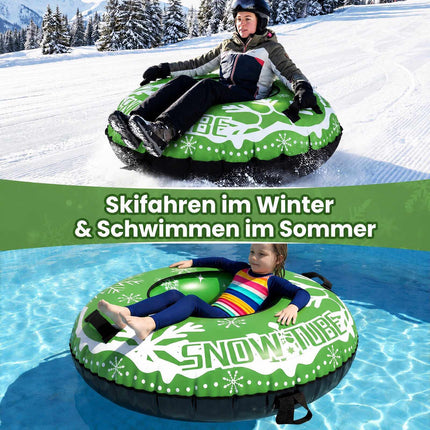 42" (ca. 107 cm) großer, robuster, aufblasbarer Schneereifen mit Abschleppgurt