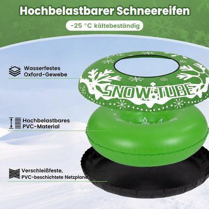 42" (ca. 107 cm) großer, robuster, aufblasbarer Schneereifen mit Abschleppgurt
