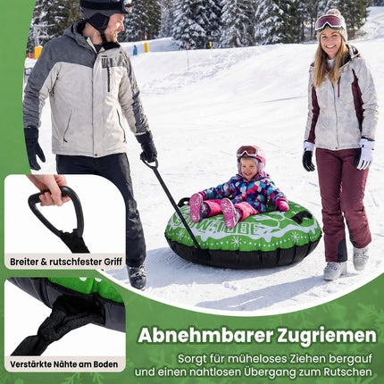 42" (ca. 107 cm) großer, robuster, aufblasbarer Schneereifen mit Abschleppgurt