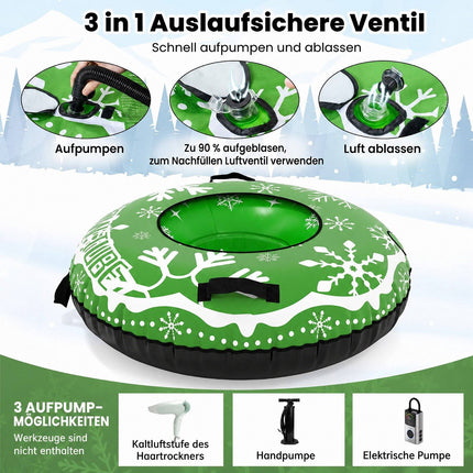 42" (ca. 107 cm) großer, robuster, aufblasbarer Schneereifen mit Abschleppgurt