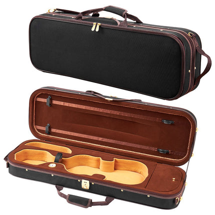 4/4 Oblong Violin Case With Hygrometer, Shoulder Straps