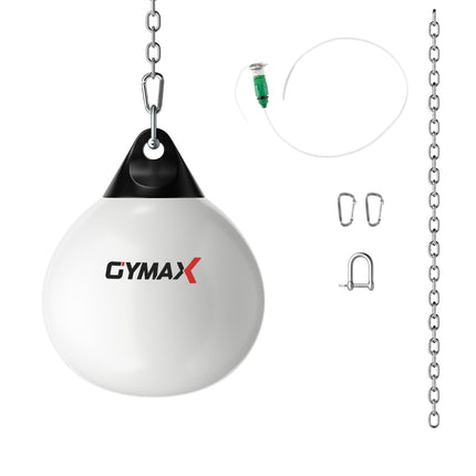 Sac de frappe à eau Ø 45 cm 50 kg Sac de frappe de boxe avec chaîne métallique réglable Blanc