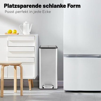 46L Edelstahl-Mülleimer mit Soft-Close-Deckel