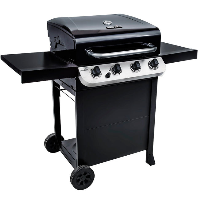 4-Flammen-Gasgrill mit Gusseisenrosten und Thermometer