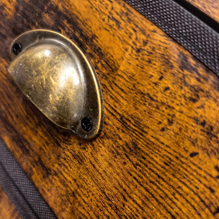 Commode en tissu à 4 tiroirs avec étagères, marron