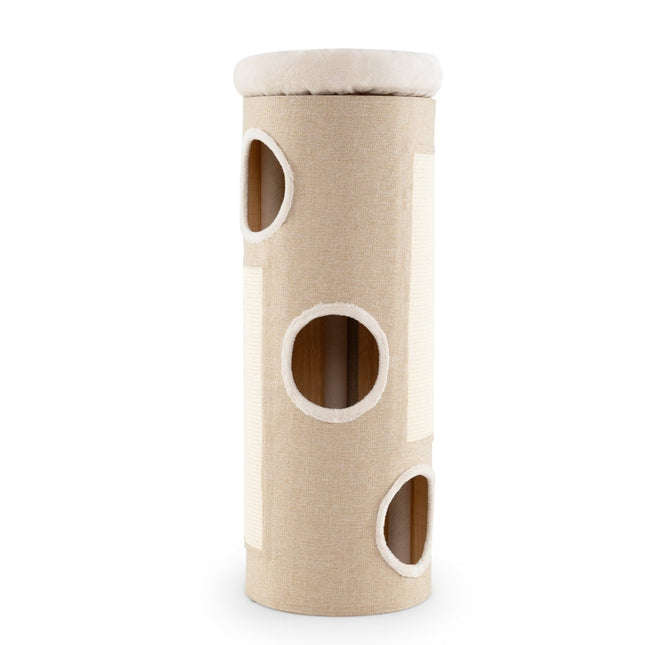 4-stöckiger Katzenbaum mit 3 Höhlen & 2 Sisal-Kratzbrettern