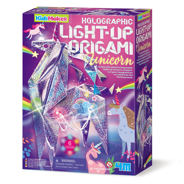 4M Kidzmaker Kit de bricolage holographique éclairant la licorne Origami