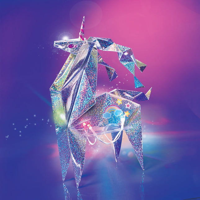 4M Kidzmaker Kit de bricolage holographique éclairant la licorne Origami