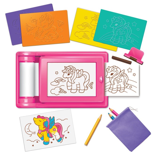 4M Kidzmaker Kit de bricolage Licorne Rub Art Studio