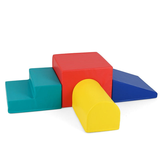 4 pièces. Blocs de construction en mousse pour grimper et s'amuser. Blocs de construction géants rouges + bleus.