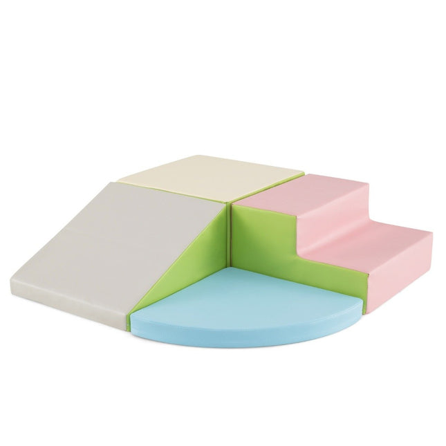 4 pièces. Blocs de construction en mousse pour courir et s'amuser. Blocs de construction géants grimpants Grands blocs de construction rose + vert