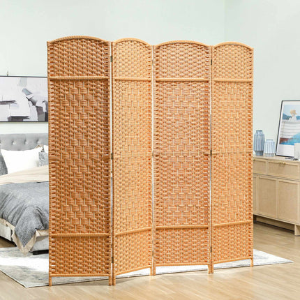 Paravent pliable à 4 panneaux, en polypropylène et bois de pin