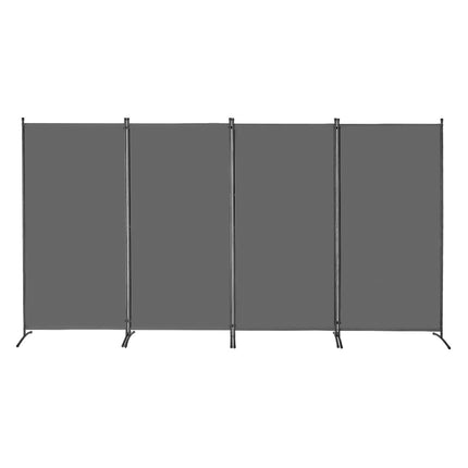 4-Panel Folding Room Divider Privacy Screen, Gray